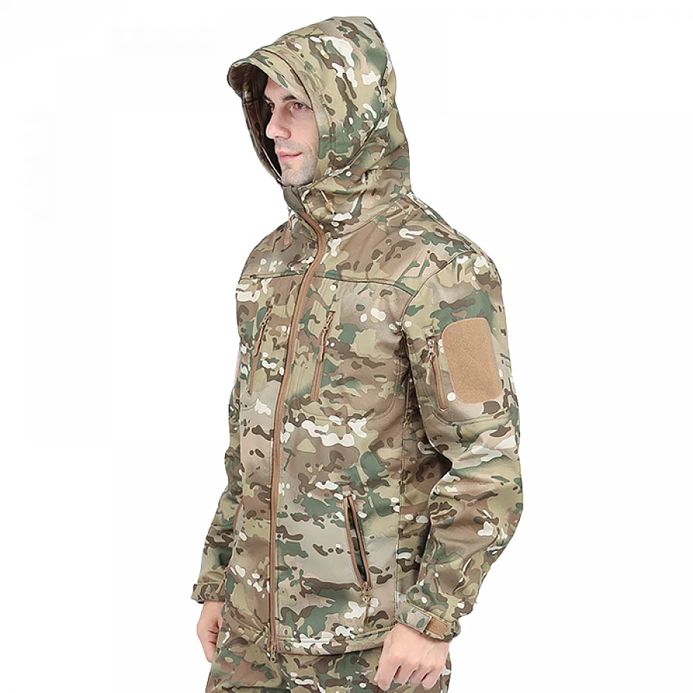 Тактична куртка Lesko A013 Camouflage CP M водонепроникна куртка з капюшоном з козирком