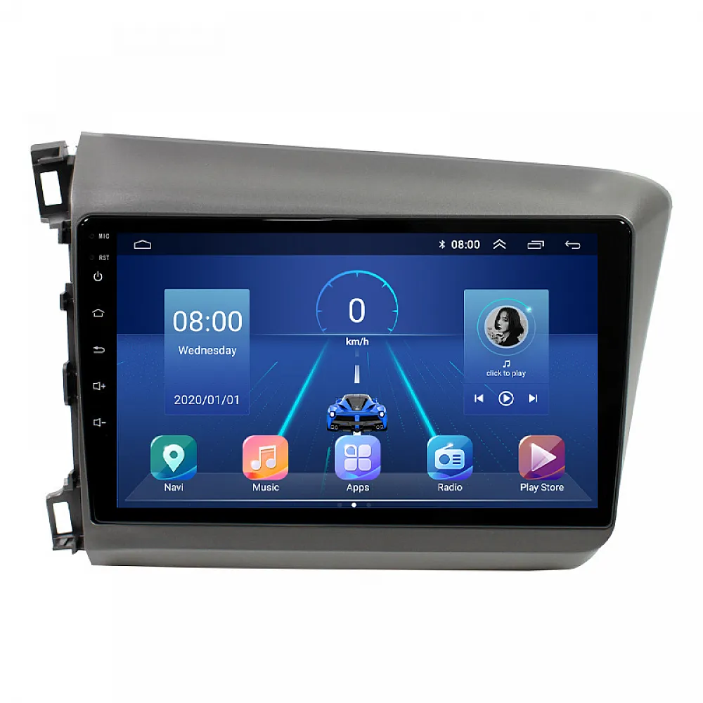 Штатная магнитола Lesko для Honda Civic IX 2011-2015 экран 9" 6/128Gb 4G Wi-Fi GPS Top Хонда Сивик