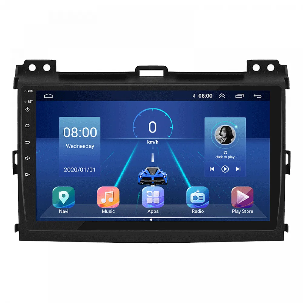 Штатная магнитола 9" Lesko для Toyota Land Cruiser Prado 120 Series 2002-2007 6/128Gb 4G Wi-Fi GPS Top