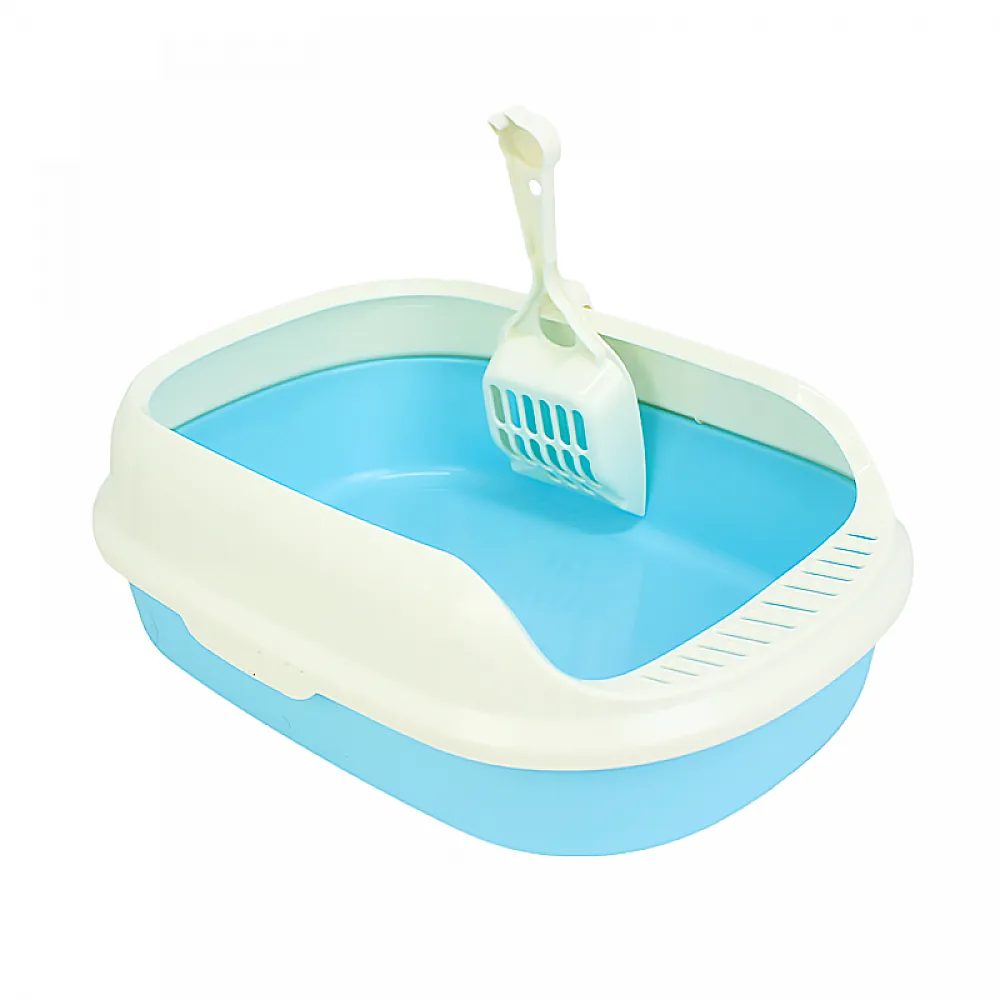 Туалет для кішок з лопаткою Taotaopets 226611 40*29*13,5 см Blue